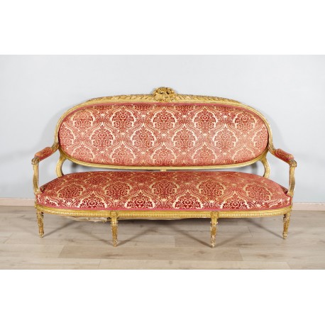 Sofa im Stil Louis XVI vergoldetes Holz