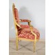 Vier Sessel im Stil Louis XVI vergoldetes Holz