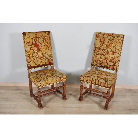 Paar Stühle im Stil Ludwig XIII.