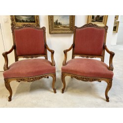 Paar Sessel im Regency-Stil Nussbaum 1900
