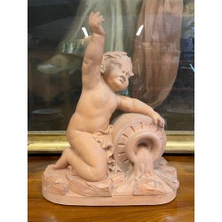Terrakotta 19. Jahrhundert: Putto mit Amphore