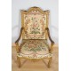 Goldener Sessel im Regency-Stil Tapisserie Petit Point