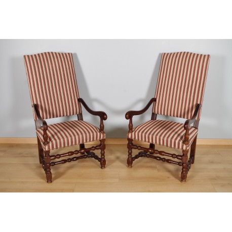 Paar Sessel im Stil Ludwig XIII.