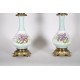 Paar Lampen Napoleon III. aus Porzellan