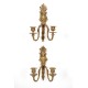 Vier Wandleuchten im Stil Louis XVI aus vergoldeter Bronze
