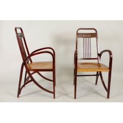 Joseph HOFFMANN (1878 - 1957) für THONET : Paar Sessel