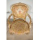 Louis XV Stil vergoldetes Holz Sessel kleiner Punkt