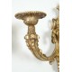 Paar Louis XVI Stil Wandleuchten Vergoldete Bronze Caffieri Stil